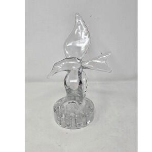 Vtg Cambridge art glass #1138 seagull bird 9‎ holes flower frog crystal